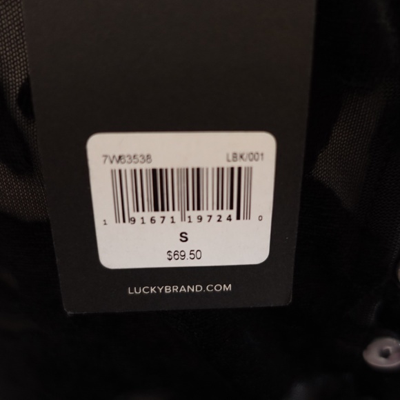 NEW Lucky Brand Black Burnout Velvet Tank Top Size S - Picture 10 of 13